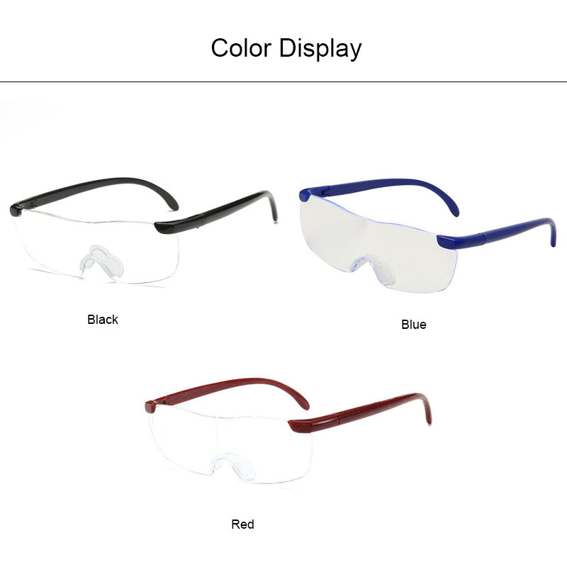 6X Magnification Reading Glasses Big Vision Portable Rimless Diopter 250