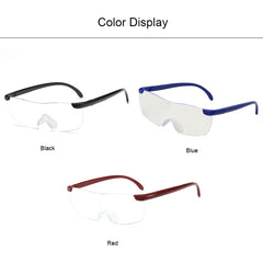 6X Magnification Reading Glasses Big Vision Portable Rimless Diopter 250