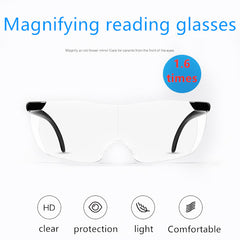 6X Magnification Reading Glasses Big Vision Portable Rimless Diopter 250