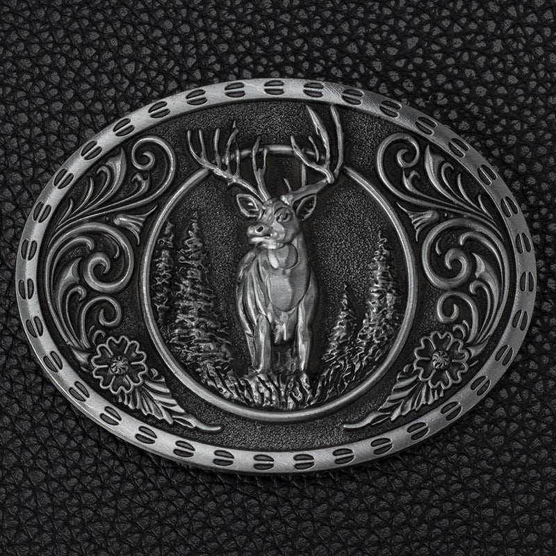 Bear Deer Skin Buckle Alloy Belt Buckle Decorative Accessory For Men