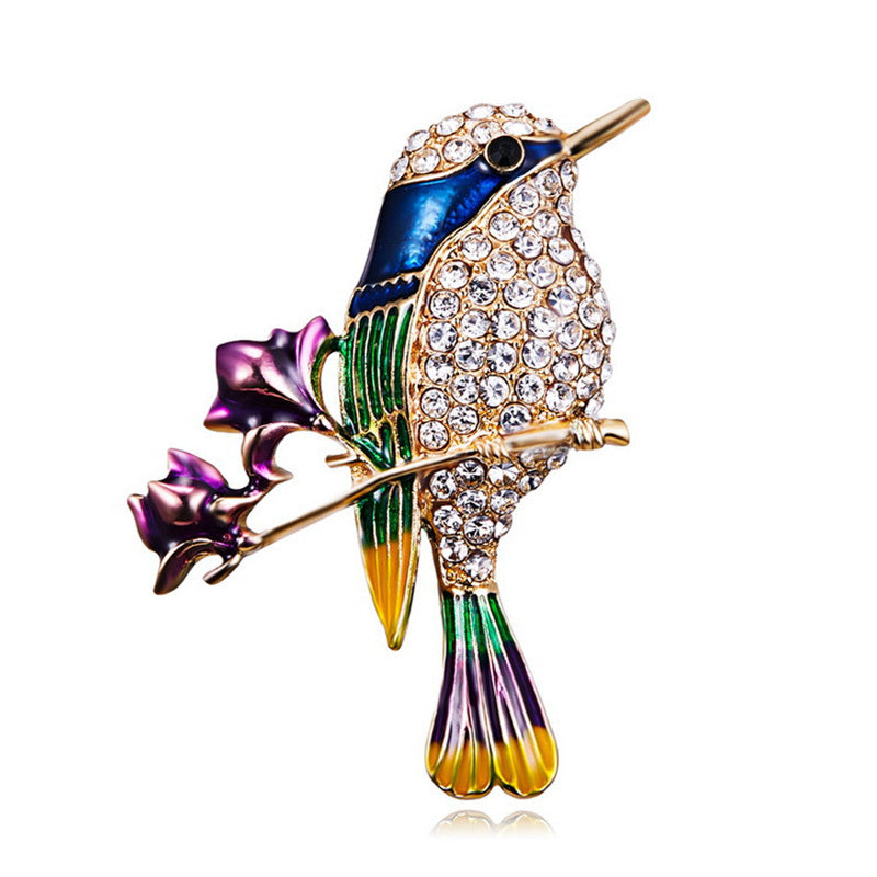 Vintage Rhinestone Birds Wings Brooch For Mens Suit
