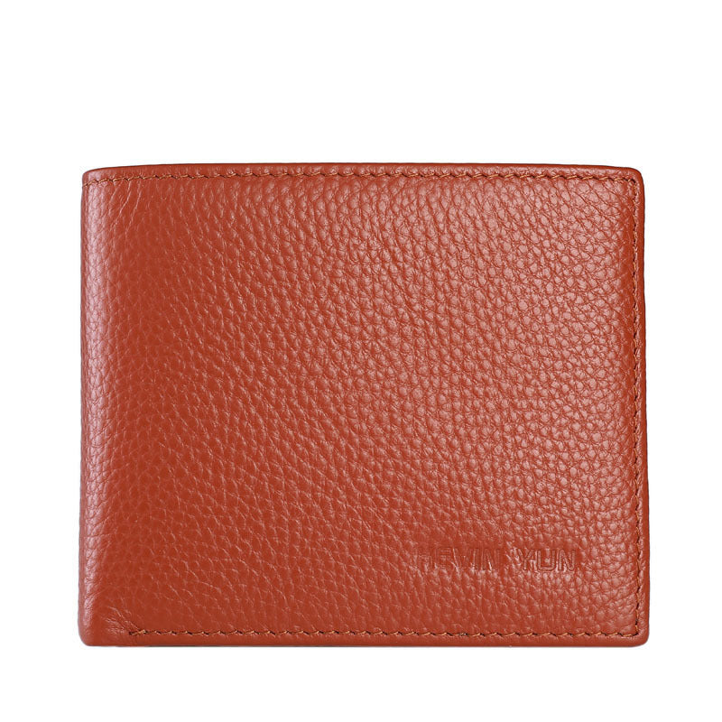 Men's Short Leather Bifold Wallet with ID Slot
