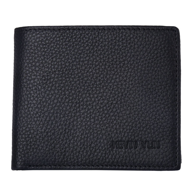 Men's Short Leather Bifold Wallet with ID Slot