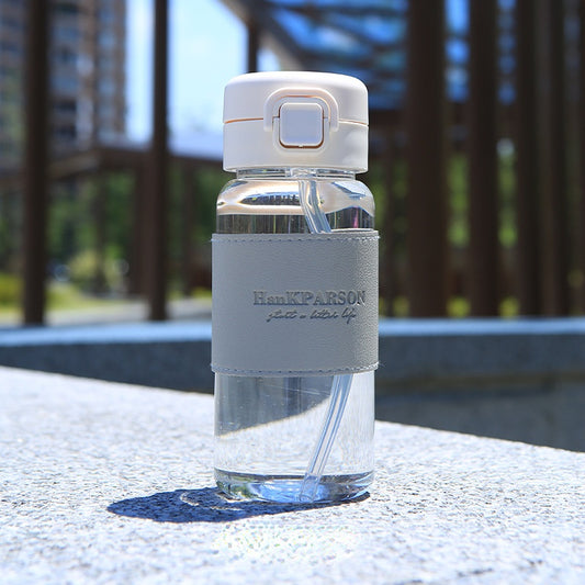 Portable Sports Water Bottle Leak Proof Straw Milk Coffee Tea