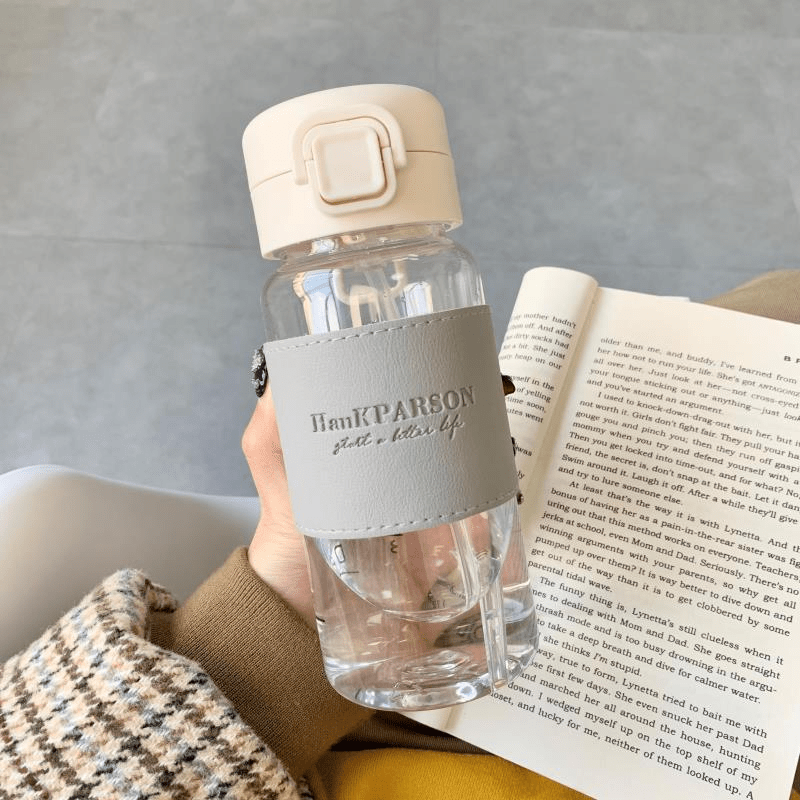 Portable Sports Water Bottle Leak Proof Straw Milk Coffee Tea