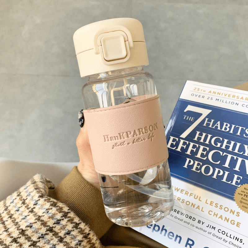 Portable Sports Water Bottle Leak Proof Straw Milk Coffee Tea