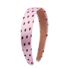 Polka Dot Pattern Silky Headband Wide Brimmed Head Hoop Hair Band Headdress