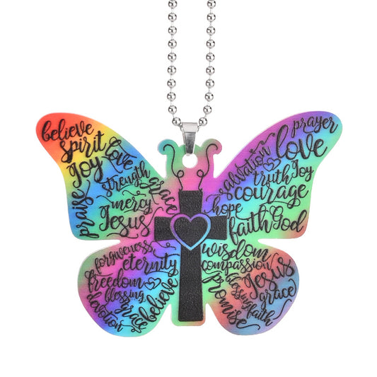 Colorful Cross Butterfly Car Hanging Ornament