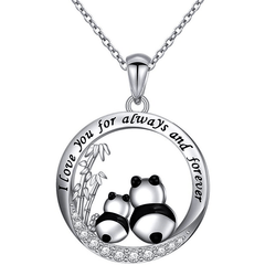 Cartoon Panda Pendant Necklace for Girls