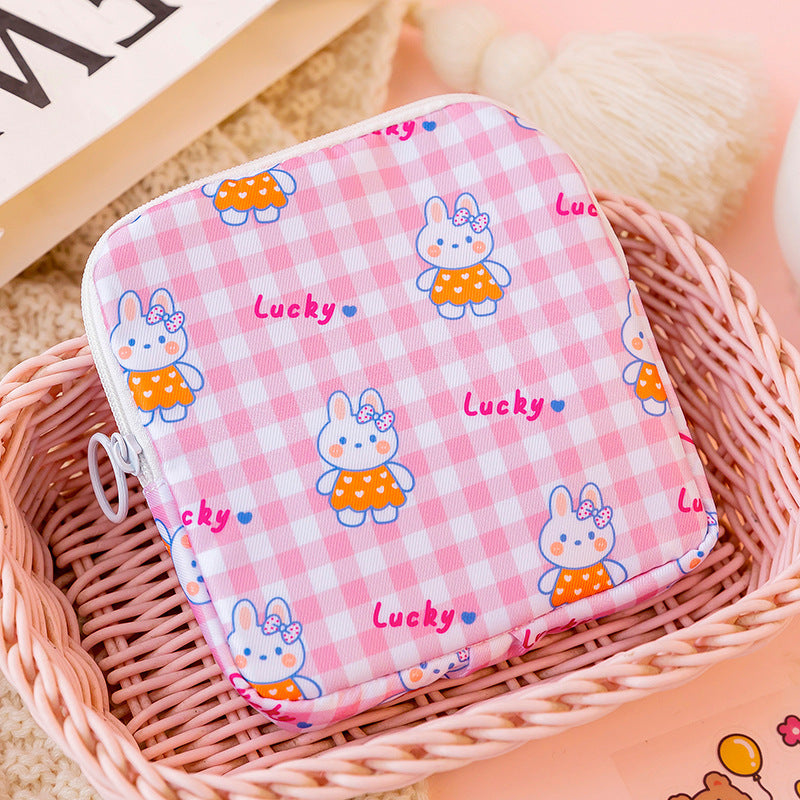 Bear Pattern Makeup Bag for Tampons, Coins, Sanitary Pads