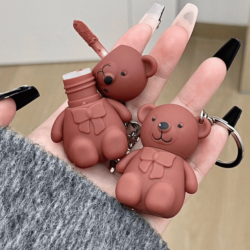 Mini Bear Keychain Lip Glaze Matte Lipstick