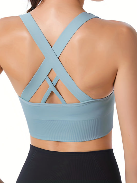 Criss Cross Back Sports Bra for Women