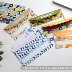 12pcs Colorful Marble Pattern Budget Card for Finance Budget Plan Business