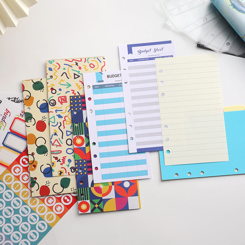 12pcs Colorful Marble Pattern Budget Card for Finance Budget Plan Business