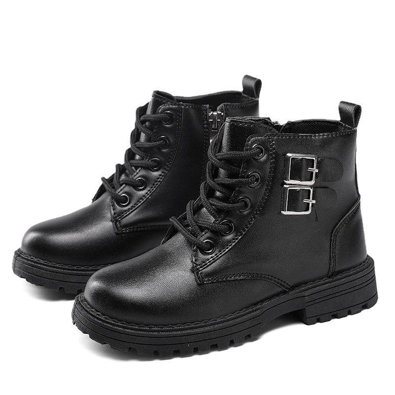 Kids Lace-Up Buckle High Top Boots, Assorted Colors
