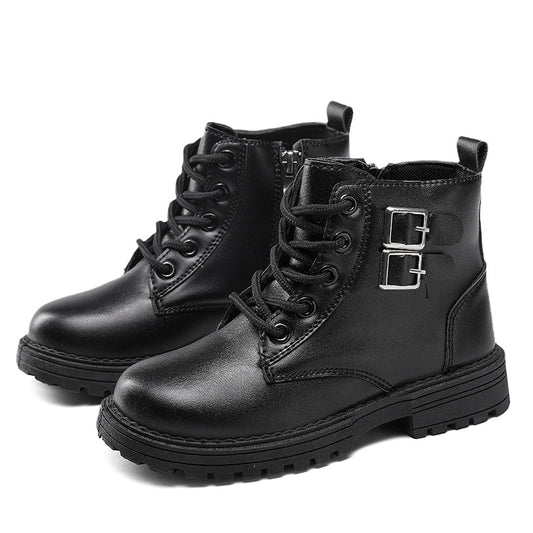 Kids Lace-Up Buckle High Top Boots, Assorted Colors