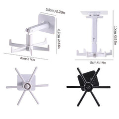 Kitchen Rotating Hooks for Utensils - Wall Mounted Utensil Rack with 6 Hooks
