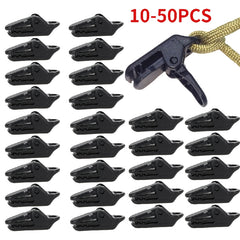 50pcs Mini Adjustable Tent Canopy Clip For Camping - Double Hole Plastic Buckle