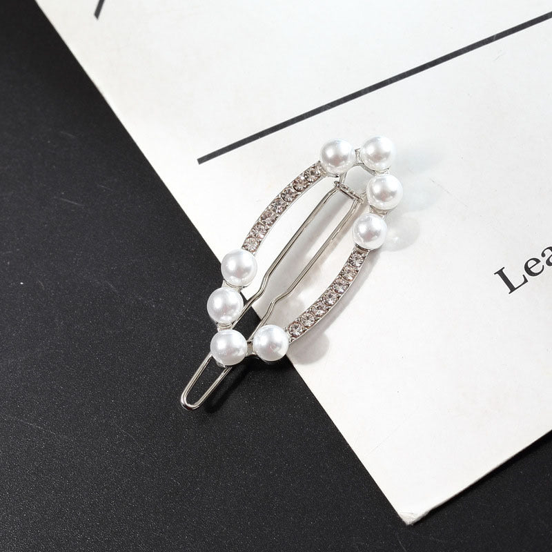 Faux Pearl Rhinestone Hair Clip for Braids