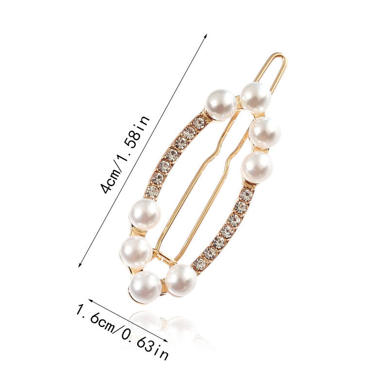 Faux Pearl Rhinestone Hair Clip for Braids