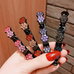 4pcs Rhinestone Flower Hair Clip Non-slip Barrette Hair Accessories