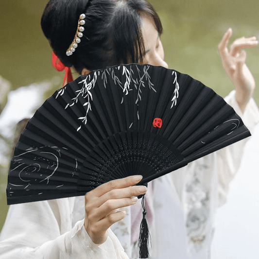 Chinese Style Folding Fan Dance Fan Women Summer Retro Classical Decorative Fan