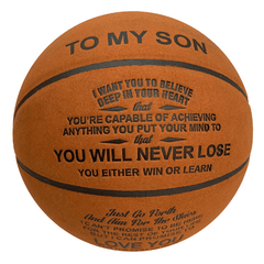 Size 7 Leather Basketball for Students and Athletes - Indoor/Outdoor Competition