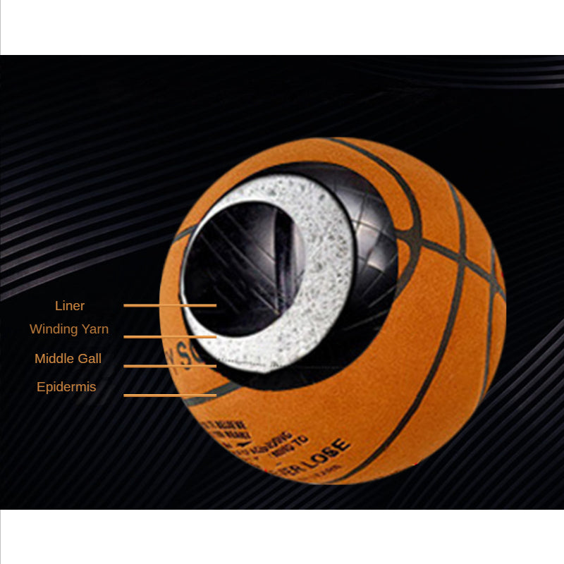 Size 7 Leather Basketball for Students and Athletes - Indoor/Outdoor Competition