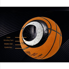 Size 7 Leather Basketball for Students and Athletes - Indoor/Outdoor Competition