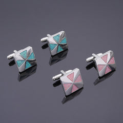 Men's Flash Powder Sense Cufflinks Square Dripping Sleeve Nail