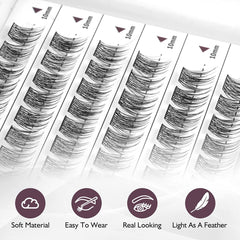 Soft Natural Reusable Cross Cluster Lashes DIY Eyelash Extensions at Home