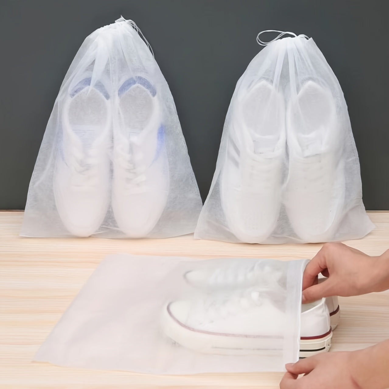 5/20pcs Portable Shoes Bag Non Woven Drawstring Storage Anti Yellow Dry Bag