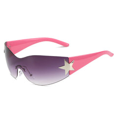 Y2K Star Decor Rimless Sunglasses UV400