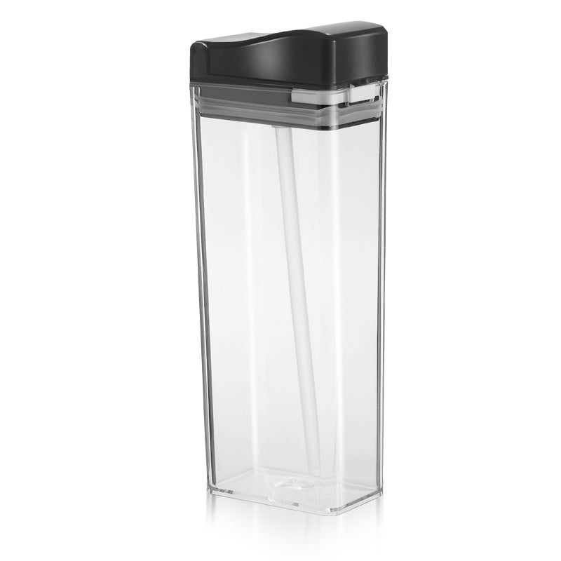 Creative Flat Water Bottle Portable Sport Bottle with Straw