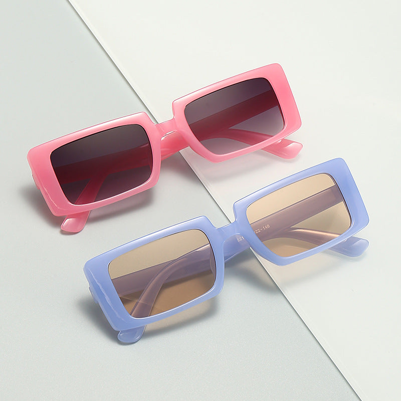Y2K Rectangle Sunglasses Hiphop Jelly Glasses UV400