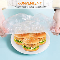 100pcs Disposable Food Covers Plastic Wrap Elastic Food Lids For Storage