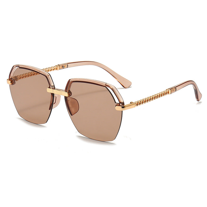 Semi Rimless Hollow Sunglasses UV400