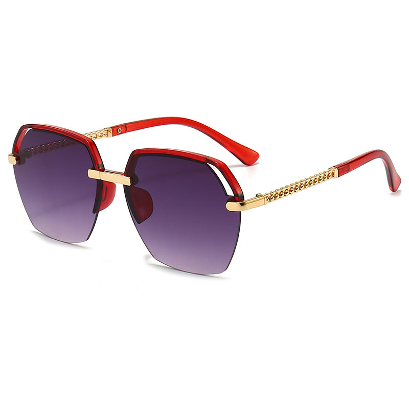 Semi Rimless Hollow Sunglasses UV400