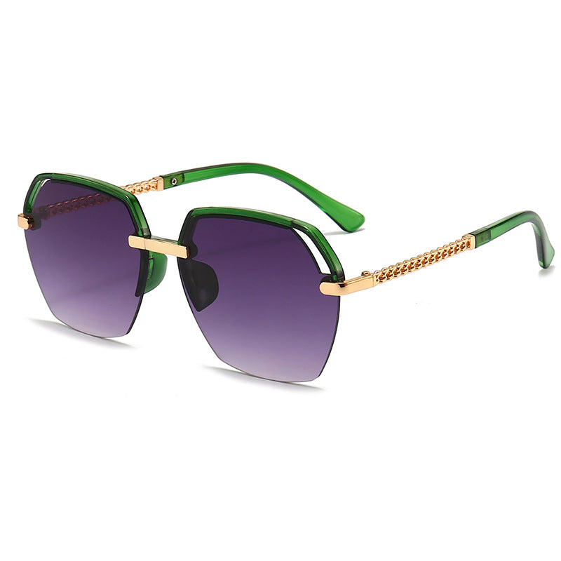 Semi Rimless Hollow Sunglasses UV400