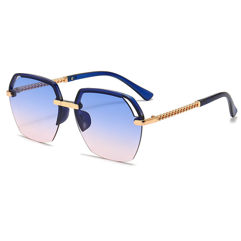 Semi Rimless Hollow Sunglasses UV400