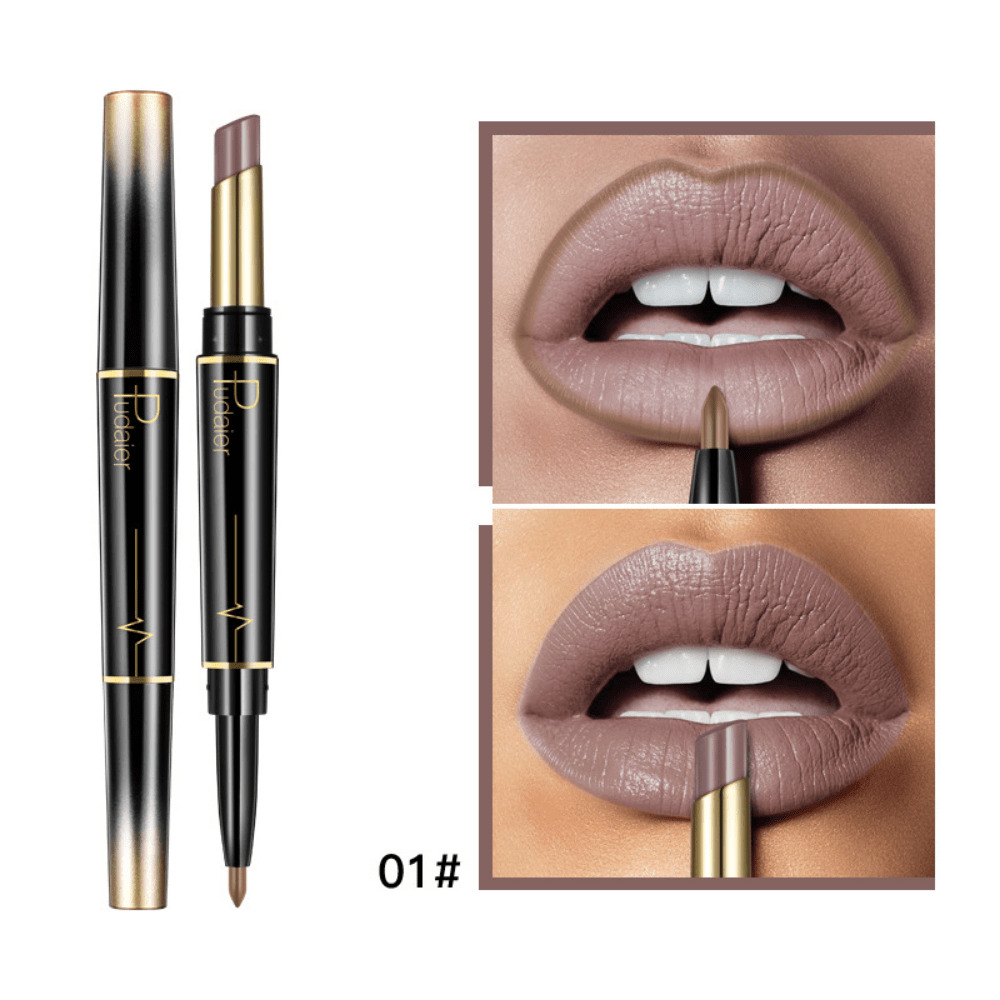 Double Head Lipstick Lip Liner Pen Waterproof Makeup Tool
