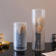 Retractable Makeup Brush Holder Clear PVC Travel Case for Women and Girls