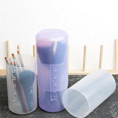 Retractable Makeup Brush Holder Clear PVC Travel Case for Women and Girls