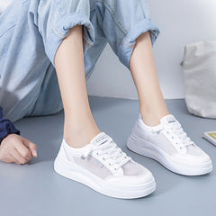 Women's Mesh Lace-Up Platform Sneakers