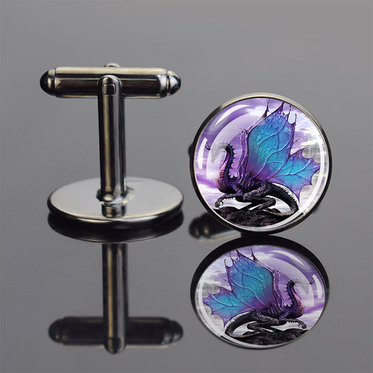 Dragon Pattern Cufflinks for Men's Suit Shirt