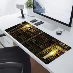 Bookshelf Pattern Mouse Pad Waterproof Gamer Keyboard Pad