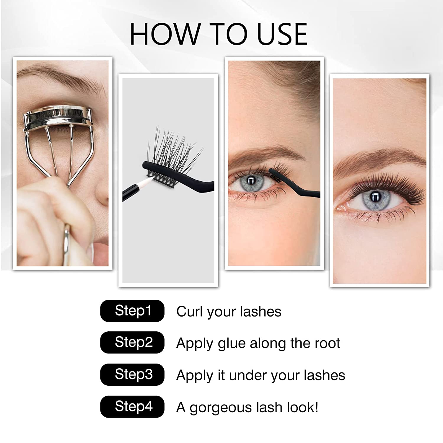 Curling Individual Lash Clusters 72 Pcs DIY Extensions 10-16mm Mix Length
