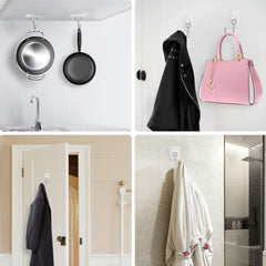 16pcs Large Adhesive Hooks Stainless Steel Towel and Coat Hooks