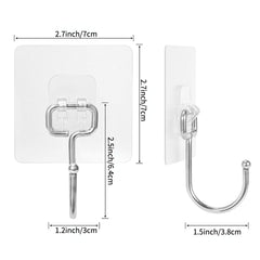 16pcs Large Adhesive Hooks Stainless Steel Towel and Coat Hooks