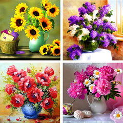 Flowers 5D Diamond Painting Kit Full Drill Crystal Art by Number